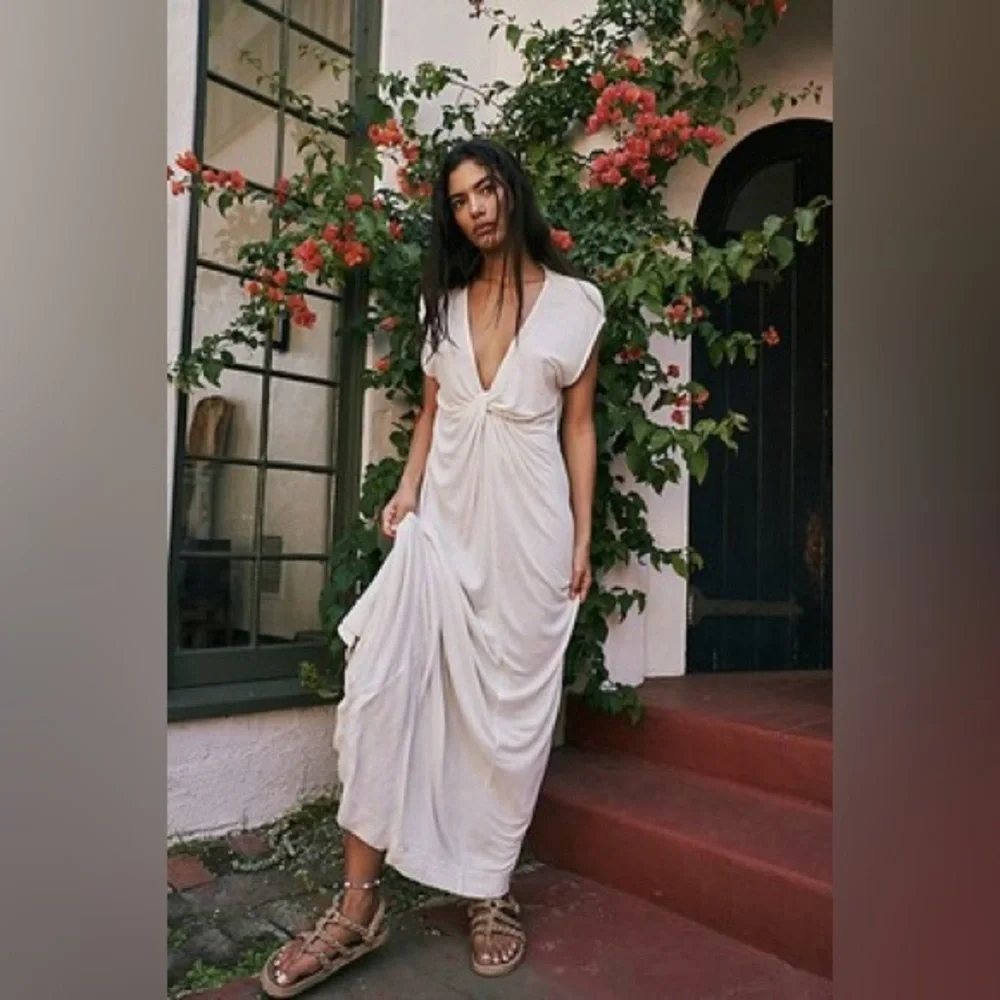 FP Beach Marina Maxi Dress, size XS, ivory white, free people beach coverup